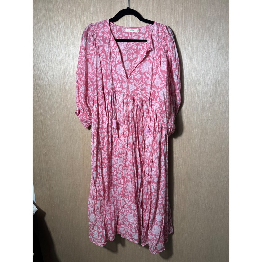 Pink Floral Midi Dress